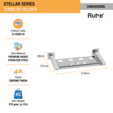 Stellar Stainless Steel Tumbler (Brush) Holder dimensions and size