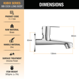 Kubix Bib Tap Long Body Brass Faucet dimensions and size