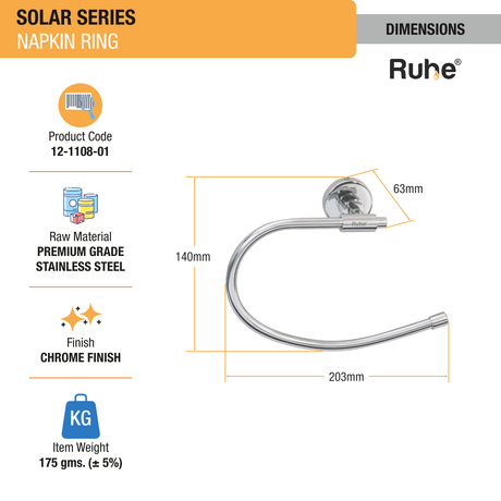 Solar Stainless Steel Napkin Ring 2