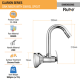 Clarion Sink Mixer With Swivel Spout Faucet dimensions and sizes