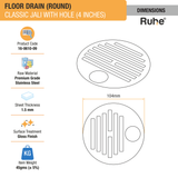Classic Round Jali Floor Drain (4 inches) with Hole (Pack of 2) dimensions and sizes