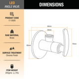 Leo Angle Valve dimensions and size