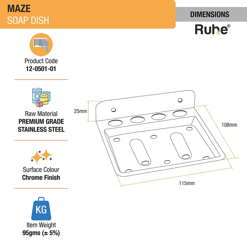 Maze Stainless Steel Soap Dish - by Ruhe