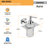 Vibe Brass Soap Dispenser (Glass) dimensions and size