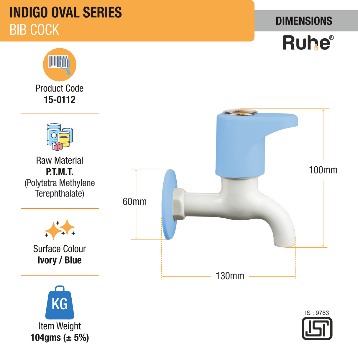 Indigo Oval Bib Tap PTMT Faucet - by Ruhe