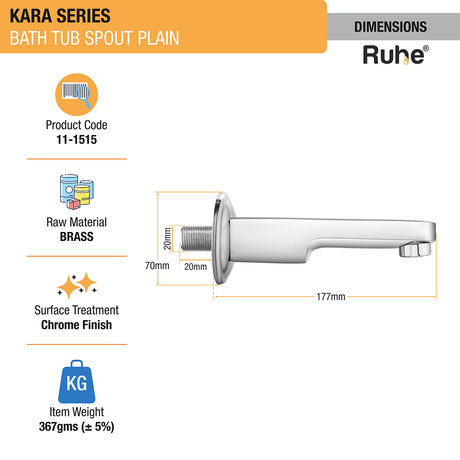 Kara Plain Bathtub Tap (Only Spout) - by Ruhe