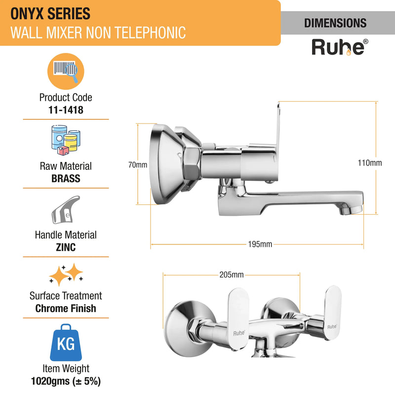 Onyx Wall Mixer Tap - by Ruhe