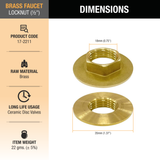 Brass Faucet Lock Nut (½ Inches) (Pack of 4) dimensions and size