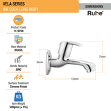 Vela Bib Tap Long Body Brass Faucet- by Ruhe®