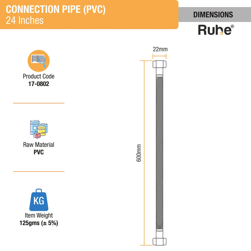 Geyser Connection Pipe PVC (24 Inches) (Pack of 2) - by Ruhe