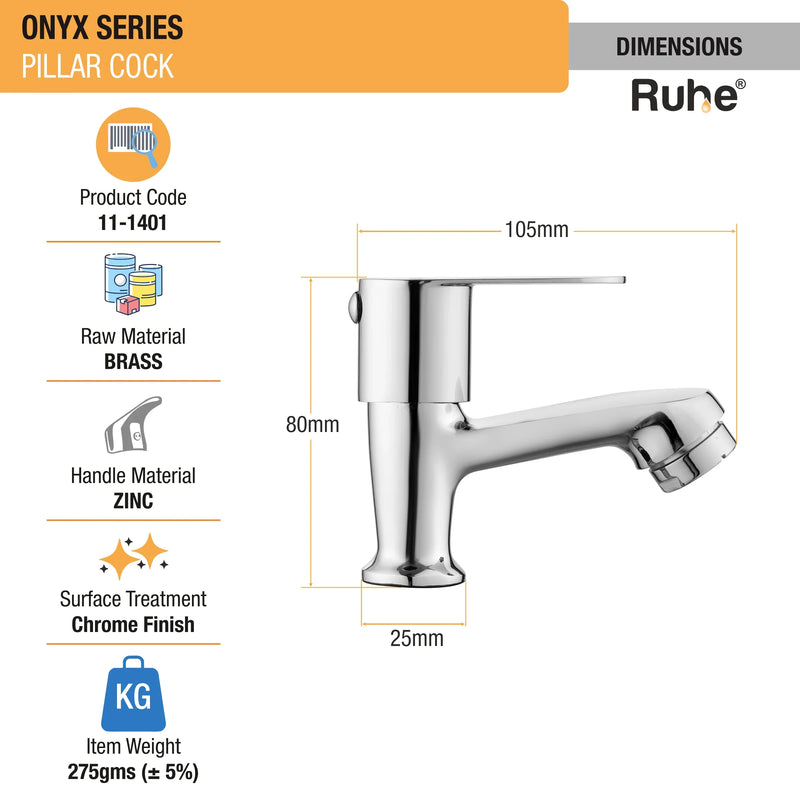Onyx Wash Basin Pillar Tap - by Ruhe