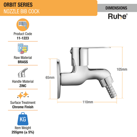 Orbit Nozzle Bib Tap Brass Faucet dimensions and size