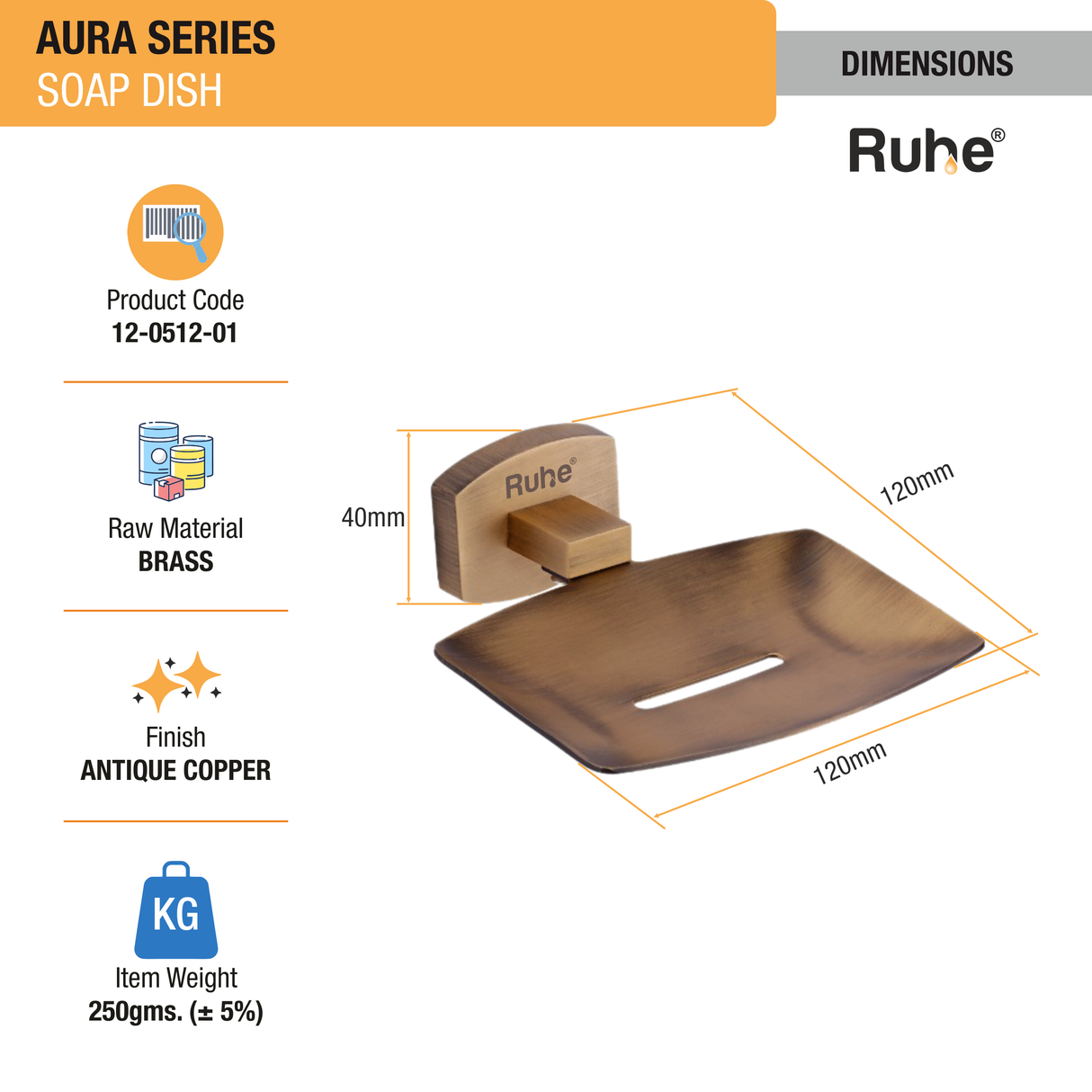 Aura Brass Soap Dish - by Ruhe®