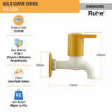 Gold Curve Bib Tap PTMT Faucet - by Ruhe®