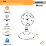 Atom Overhead Shower (6 Inches) dimensions and sizes