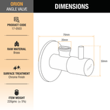 Orion Angle Valve dimensions and size
