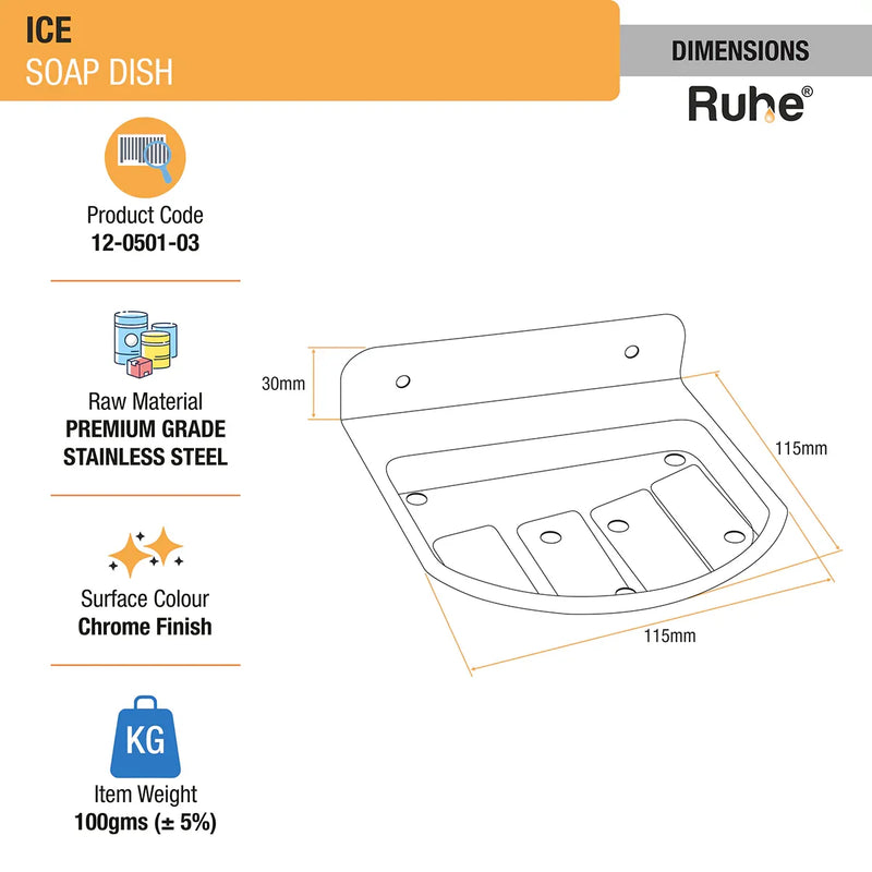 Ice Stainless Steel Soap Dish - by Ruhe®