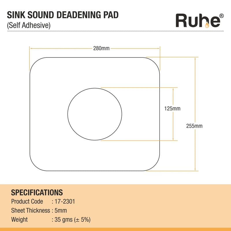 Sound Deadening Pad for Kitchen Sink (Pack of 2) - By Ruhe