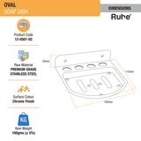 Oval Stainless Steel Soap Dish dimensions and size