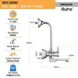 Onyx Wall Mixer Brass Faucet with L Bend - by Ruhe®