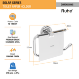 Solar Stainless Steel Paper Holder dimensions and size