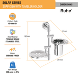 Solar Stainless Steel Soap Dish with Tumbler Holder