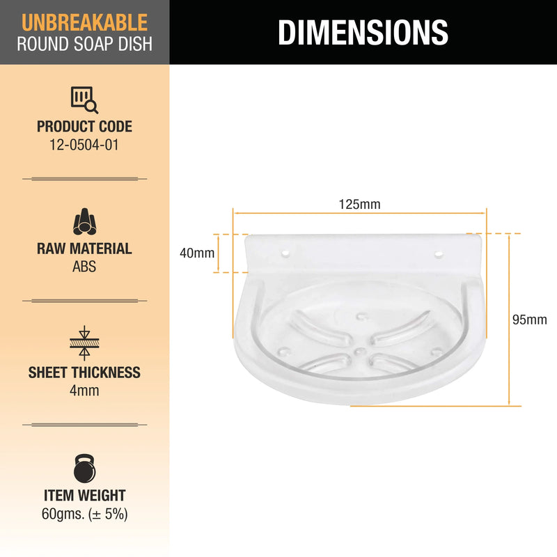 Round ABS Soap Dish - by Ruhe®