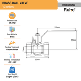 Brass Ball Valve (¾ Inch) dimensions and size