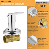 Onyx Concealed Stop Valve Brass Faucet (20mm) product details