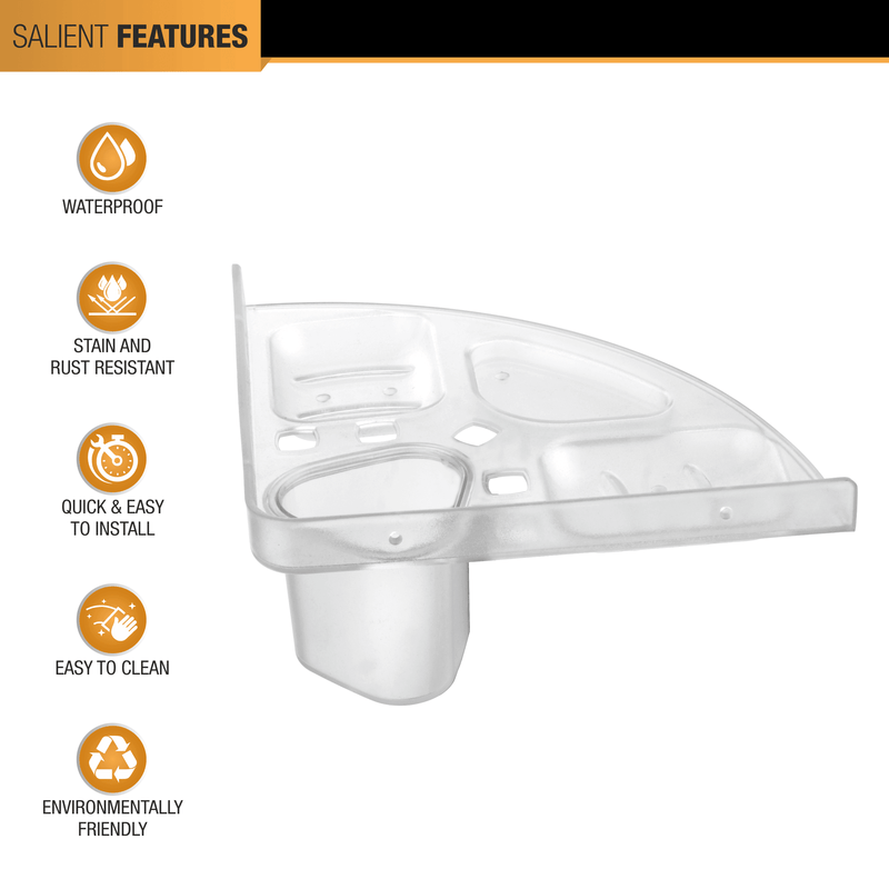 5 in 1 Tumbler Cum Toothbrush Holder cum 3 Soap Dish - by Ruhe