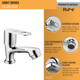 Orbit Pillar Tap Brass Faucet product details