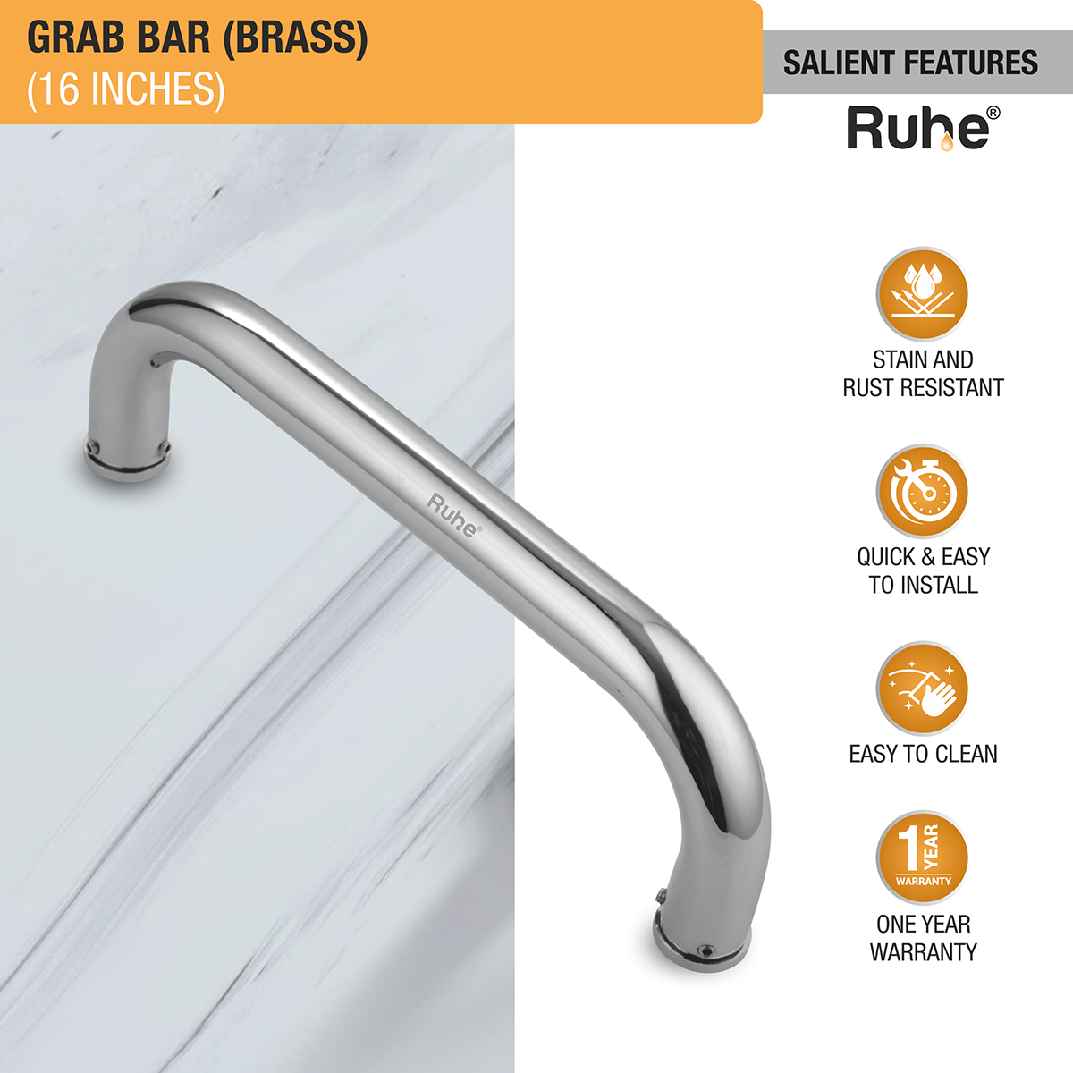 Brass Grab Bar (16 inches) features and benefits