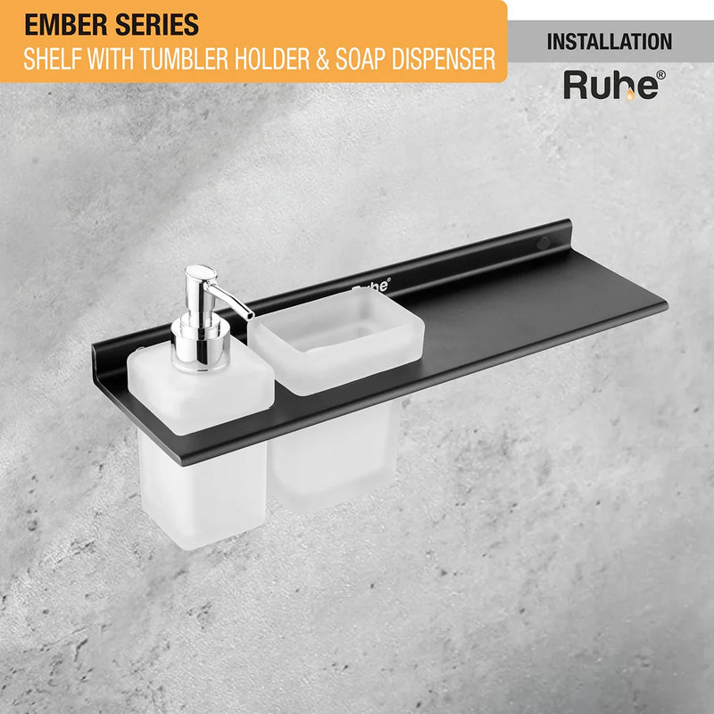 Ember Shelf with Tumbler Holder & Soap Dispenser