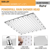 Rain Joy 304-Grade Overhead Shower (12 x 12 Inches) features and benefits