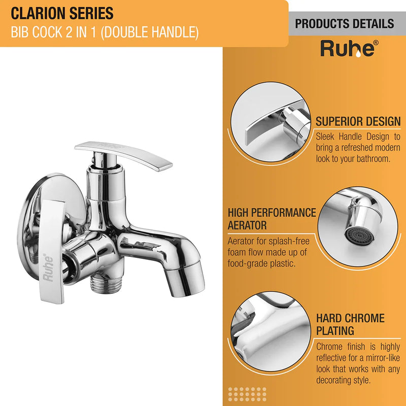 Clarion Two Way Bib Tap (Double Handle) - by Ruhe
