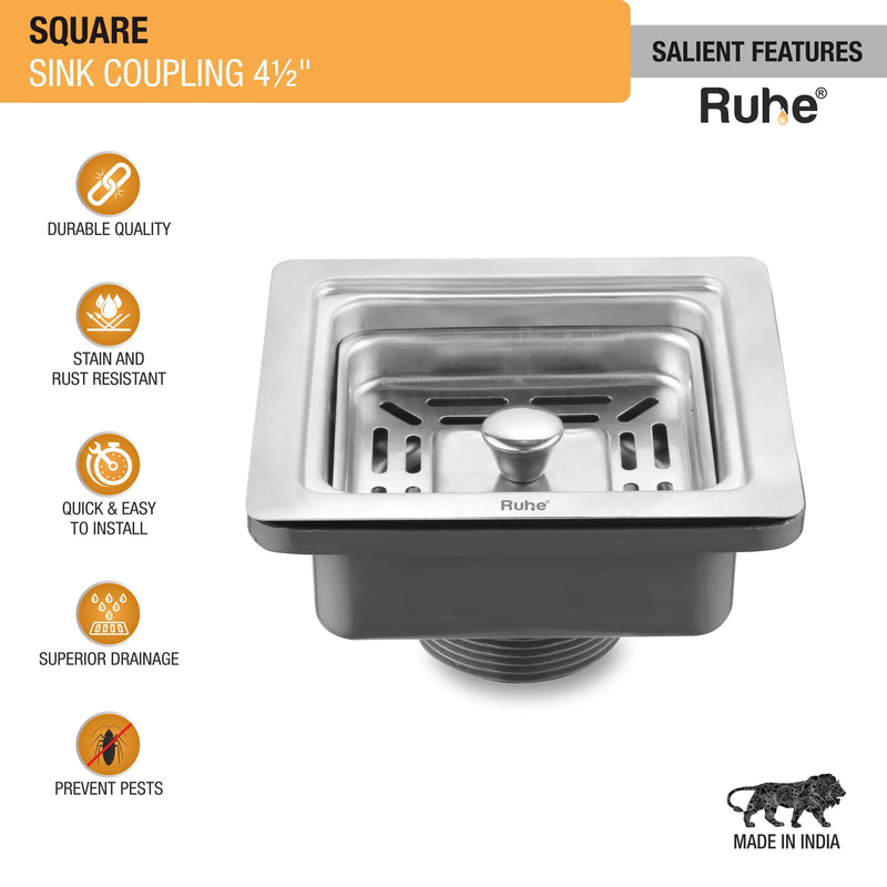 Square Sink Coupling (4 1/2 Inches)