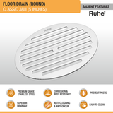 Classic Round Jali Floor Drain (5 inches) (Pack of 2) - by Ruhe®