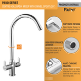 Pavo Centre Hole Basin Mixer with Large (20 inches) Round Swivel Spout Faucet details