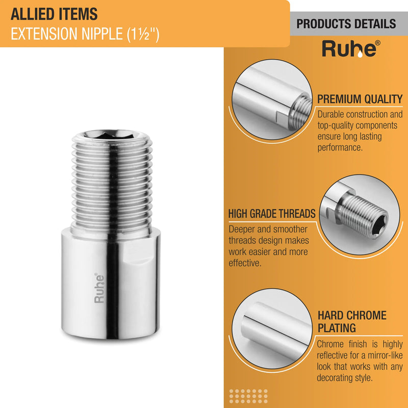 Extension Nipple (1 1/2 inches) (Pack of 2) - by Ruhe