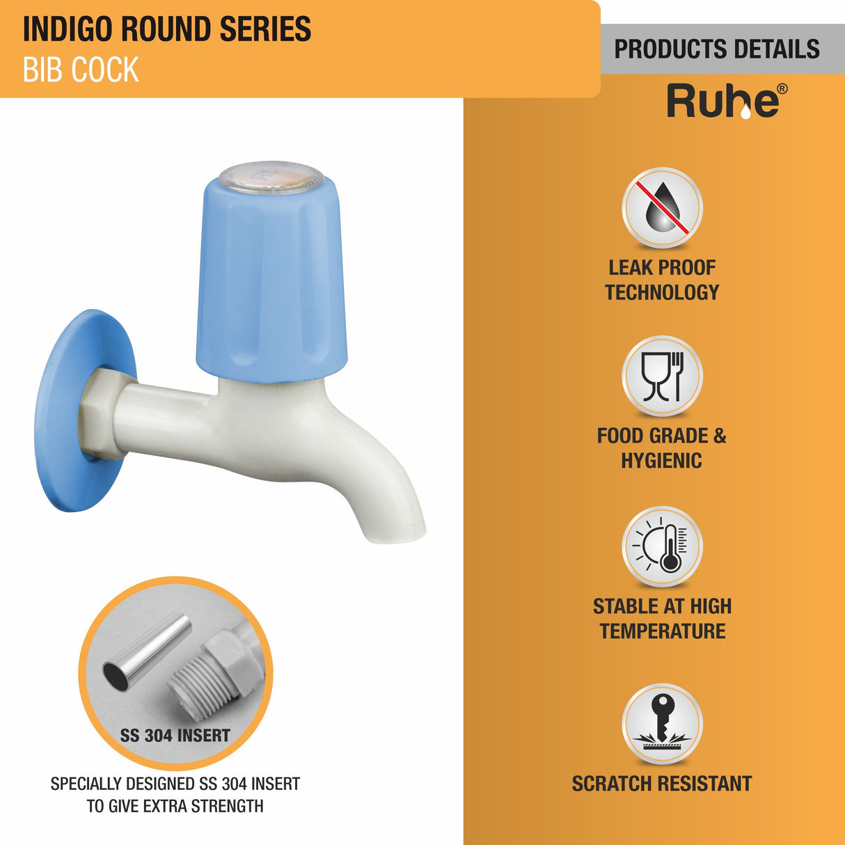 Indigo Round Bib Tap PTMT Faucet - by Ruhe