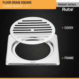 Classic Neon with Collar Square Floor Drain (5 x 5 inches) product details