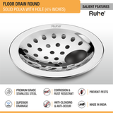 Solid Polka Round Floor Drain (4½ inches) With Hole (Pack of 2) - by Ruhe®