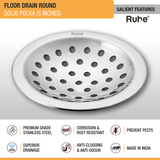 Solid Polka with Collar Round Floor Drain (5 inches) (Pack of 2)- by Ruhe®