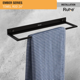 Ember Towel Rod (Space Aluminium) installation