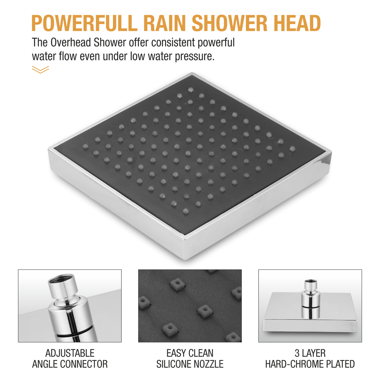 Gamma Overhead Shower (6 x 6 inches) - by Ruhe