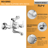 Rica Telephonic Wall Mixer Tap with Crutch - by Ruhe®