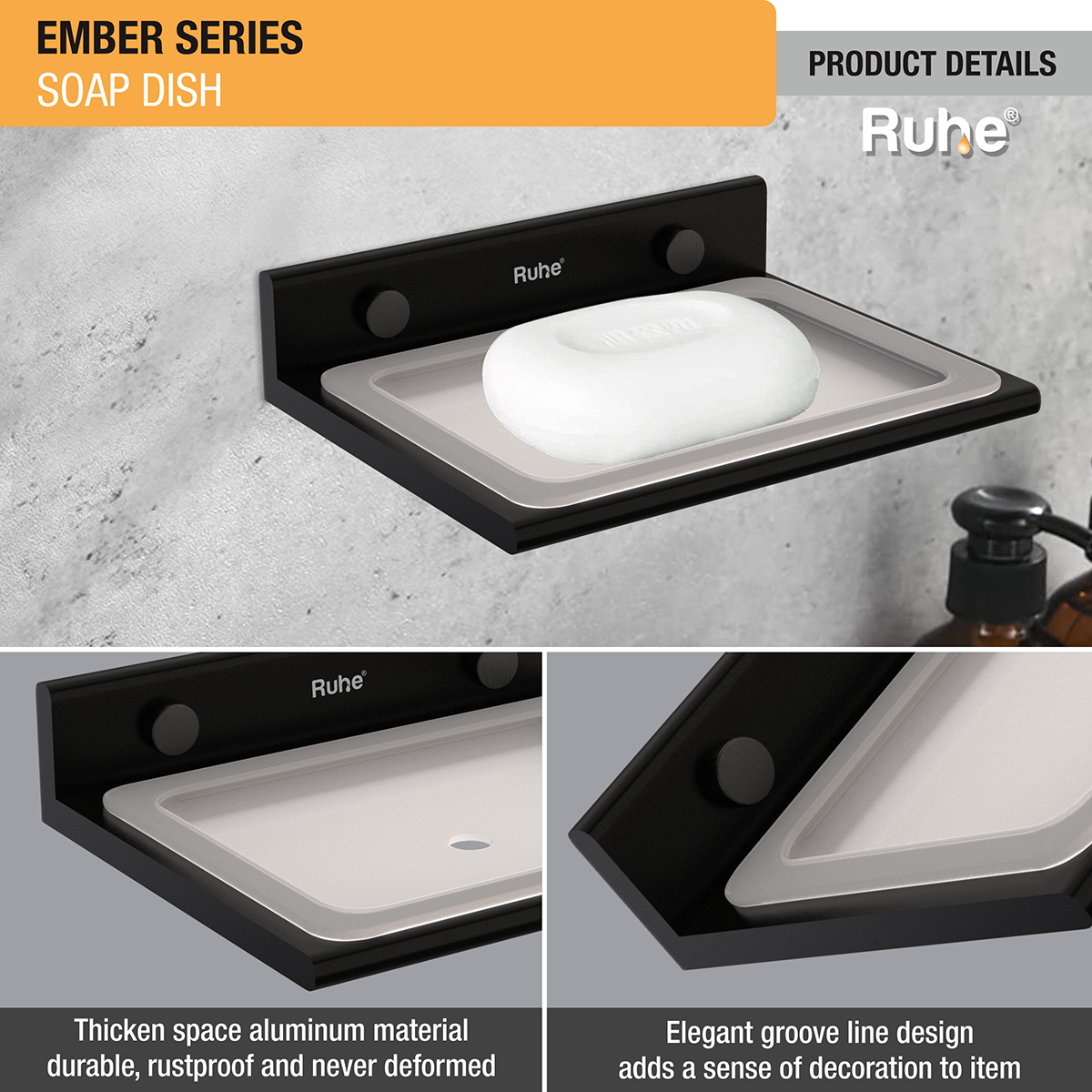 Ember Soap Dish (Space Aluminium) product details