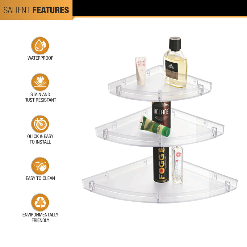 Round ABS Corner Shelf (Small) Tray (Set of 3)