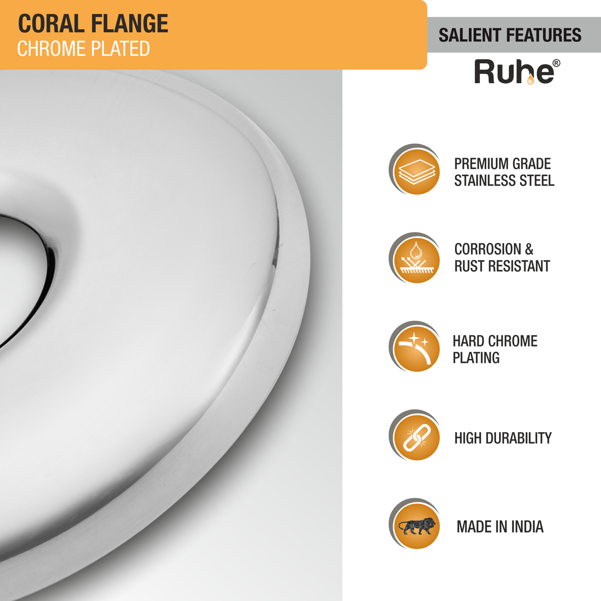 Coral Flange (Chrome Plated) (Pack of 5) - by Ruhe