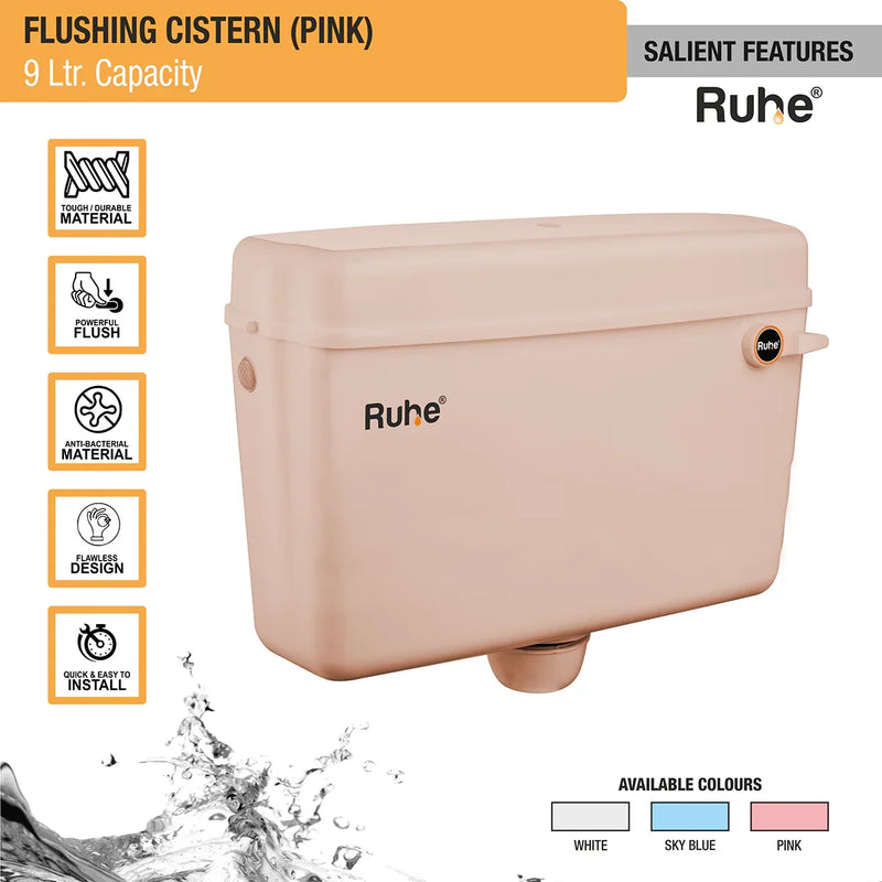 Pink Flushing Cistern (9 Ltr) - by Ruhe